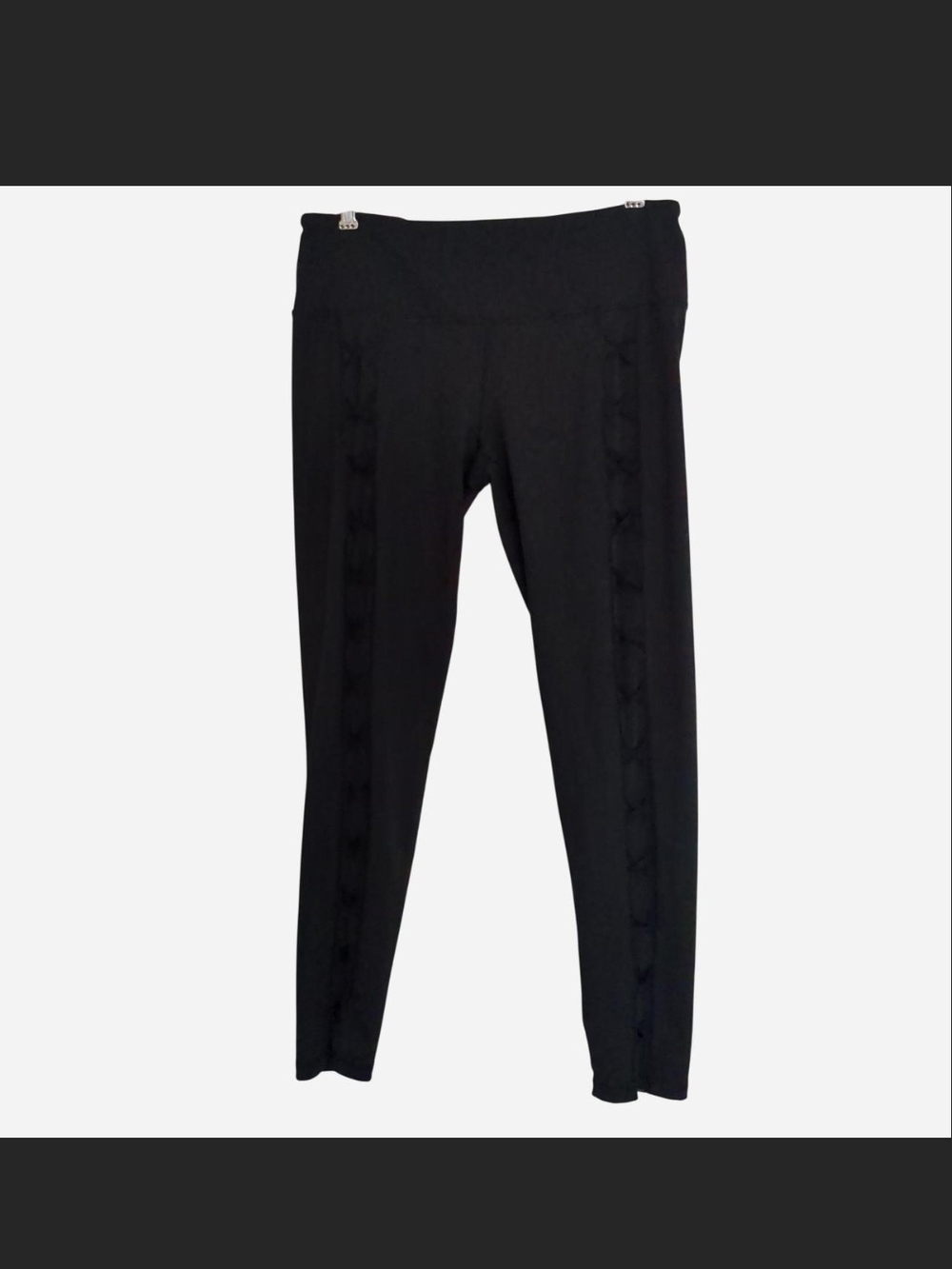 Victoria's Secret Black High-Waist Leggings with Side Texture